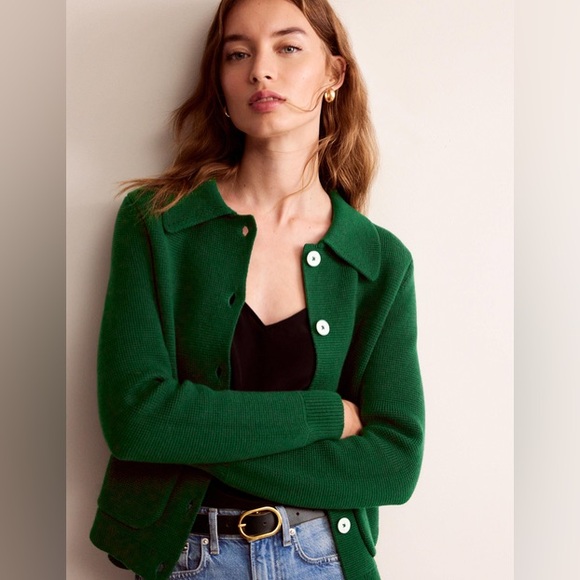NWT 20/22 Boden Emily Wool Blend Cardigan Hunter Green - Picture 7 of 8